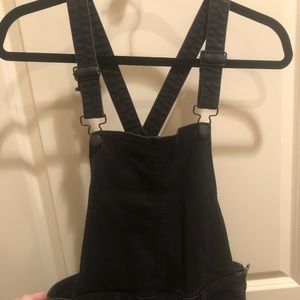 Black Overalls - skinny legged w/rips